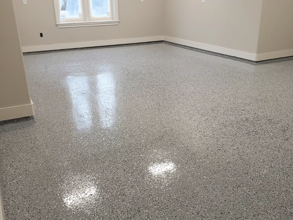 concrete epoxy flake garage floors