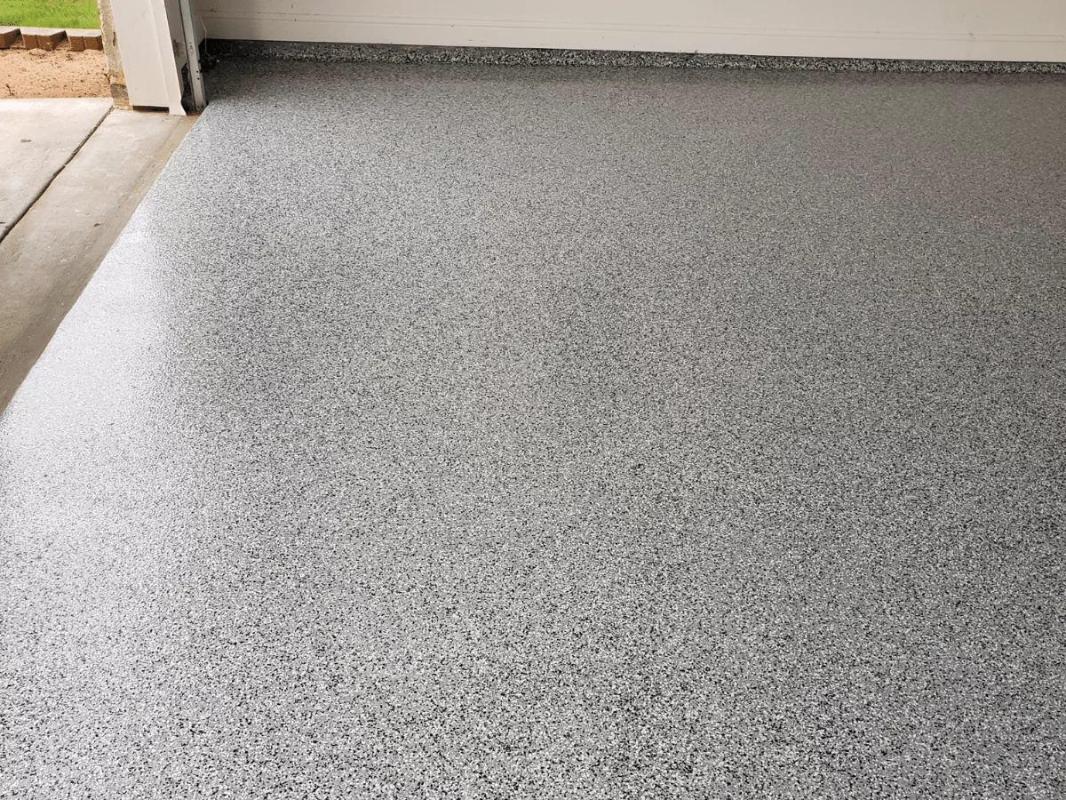 epoxy flake garage floor residential home